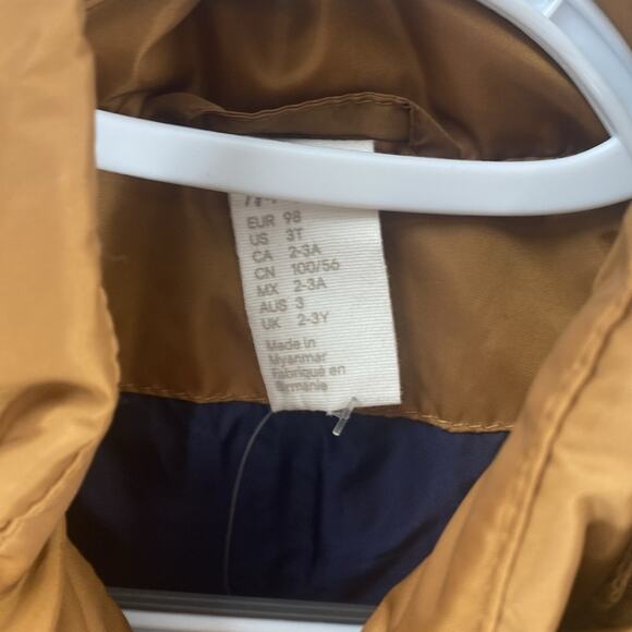H&M Hooded puffer jacket blue gold Winter snow outdoor Gorpcore size 3T play - Picture 4 of 6